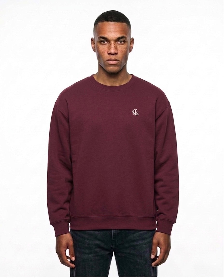 Sweat-shirt basique - Rouge bordeaux